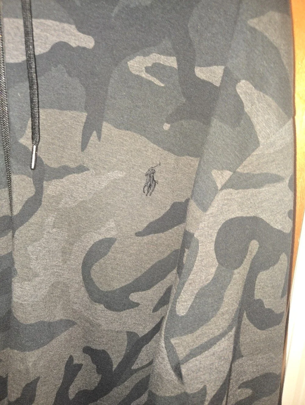 NWOT Polo by Ralph Lauren Men's Black & Gray Camo Zip-Up Hoodie